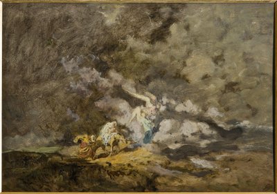 Flukt til Egypt (olje på kryssfiner) av Giuseppe Graziosi