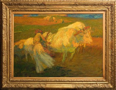 The Ploughing (olje på papp) av Giuseppe Graziosi