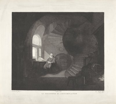 Mediterende filosoof Filosofen i kontemplasjon (tittel på objekt) av Giuseppe Longhi