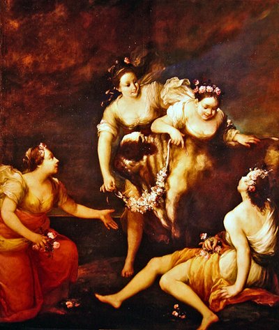 Europa og oksen (olje på lerret) av Giuseppe Maria Crespi