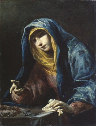 The Virgin with the Instruments of the Passion, ca. 1730 (olje på kobber) av Giuseppe Maria Crespi