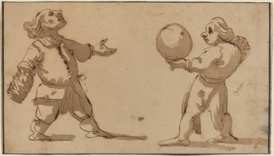 En karikatur med ballspillere av Giuseppe Maria Mitelli