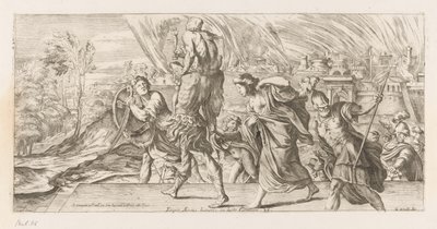 Aeneas flyr med sin familie fra Troje Redde Aeneas fra fiendens foreldres skuldre (tittel på objekt) Omzwervingen van Aeneas (serietittel) L