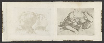 Overkroppen til en kvinne Tegningseksempler (serietittel) Mitelli intaglio (serietittel) av Giuseppe Maria Mitelli