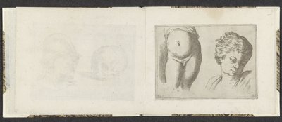 Naken underkropp og hode til et barn Tegningseksempler (serietittel) Mitelli intaglio (serietittel) av Giuseppe Maria Mitelli