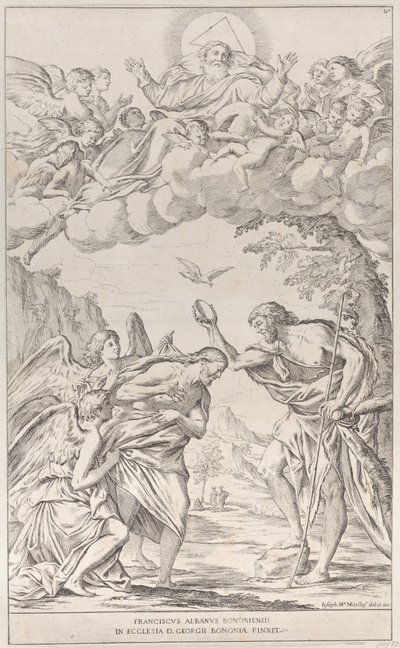 Plate 8: Kristi dåp, 1678. av Giuseppe Maria Mitelli