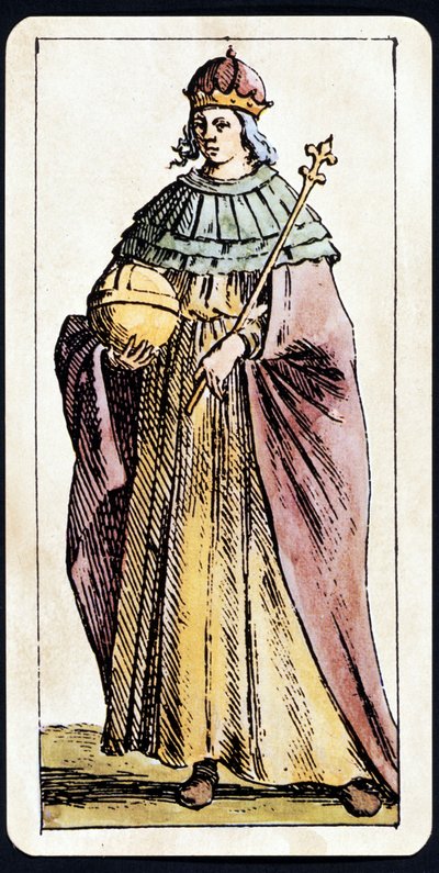 Papesse Jeanne avbildet på et spill med Tarot-manuskript av CMMitelli av Giuseppe Maria Mitelli