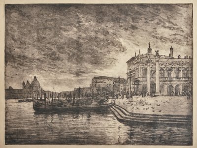 Det kongelige palass og saluttbasilikaen (etsing og akvatint på hvitt papir) av Giuseppe Miti Zanetti