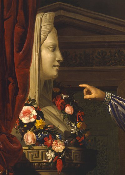Gammel mann som peker ut Maria Luigias Herm til barnebarnet sitt, av Giuseppe Molteni, cirka 1830, olje på lerret av Giuseppe Molteni