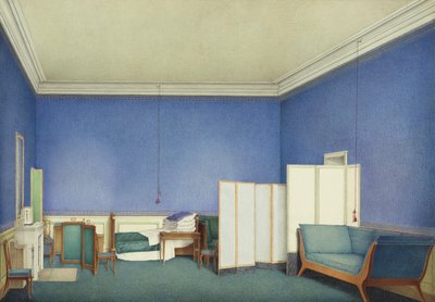 Soverom til general grev Adam Albert von Neipperg, andre ektemann til Marie Louise av Parma, akvarell av Giuseppe Naudin (1792-1872) av Giuseppe Naudin