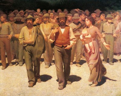 Den fjerde staten, av Giuseppe Pellizza da Volpedo, detalj av Giuseppe Pellizza da Volpedo