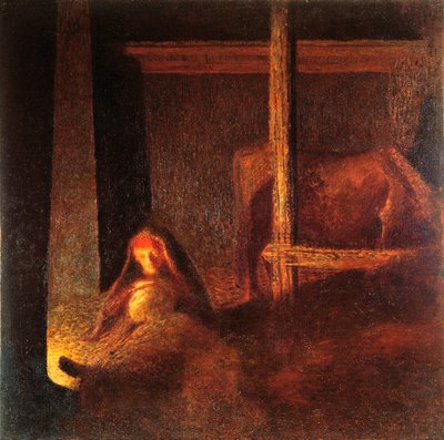 Kjerringa i låven av Giuseppe Pellizza da Volpedo