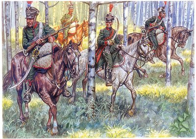 Det første imperiet: Hestejegere fra Napoleon I#39;s store armépatrulje - Illustrasjon av Giuseppe Rava av Giuseppe Rava