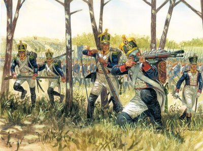 First Empire: French infantry voltigeurs - First Empire: French Skirmish voltigeurs - Illustrasjon av Giuseppe Rava av Giuseppe Rava