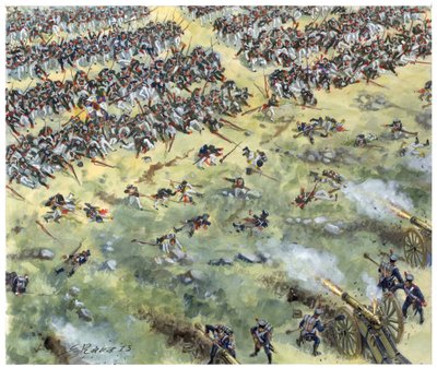 Første keiserrike, tysk felttog: Russisk linjeinfanteri beseiret i slaget ved Leipzig i oktober 1813 - Første keiserrike, tysk felttog: russisk linjeinfanteri beseiret av den franske hæren under slaget ved Leipzig (Folkeslaget), oktober 1813 - Illustrasjon av Giuseppe Rava