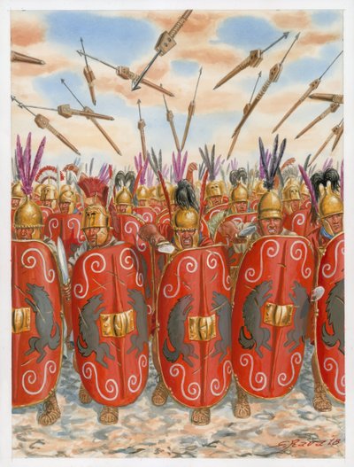 Republikanske romerske legionærer i kamp av Giuseppe Rava