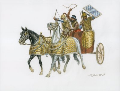 Krigsvogn Cananeen 1400-tallet e.Kr. av Giuseppe Rava