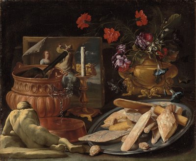 Allegori over de fem sansene av Giuseppe Recco