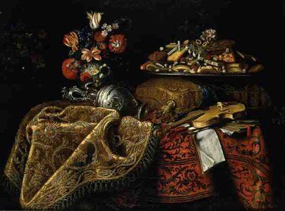 Stilleben (olje på lerret) av Giuseppe Recco