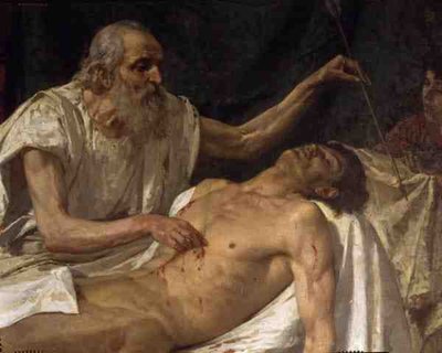 St. Sebastian (olje på lerret) (detalj) (se 135238) av Giuseppe Sciuti