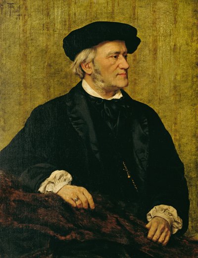 Portrett av Richard Wagner (1813-83) 1883 (olje på lerret) av Giuseppe Tivoli