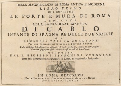 Av storslagene i det gamle og moderne Roma (bd. 1) av Giuseppe Vasi
