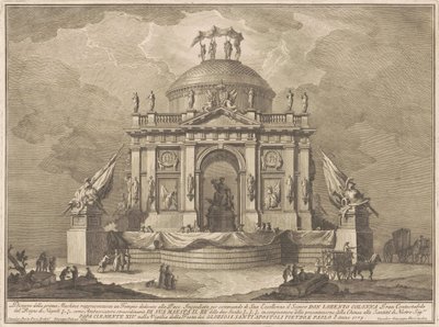 Prima Macchina for Chinea av 1773: Fredens tempel, 1773. av Giuseppe Vasi