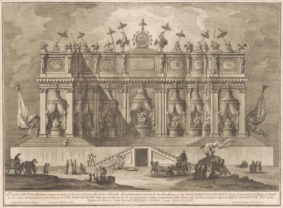 Prima Macchina for Kina av 1772: En bygning dedikert til kinesisk filosofi av Giuseppe Vasi, after Giuseppe Palazzi, after Paolo Posi