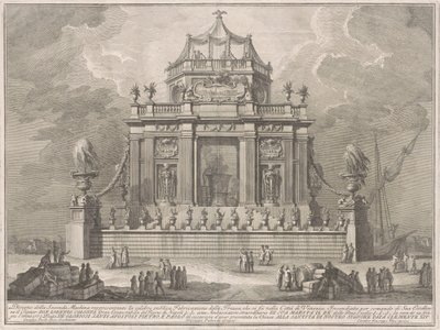 Seconda Macchina for Chinea av 1773: Theriacs forberedelse i Venezia av Giuseppe Vasi, after Giuseppe Palazzi, after Paolo Posi