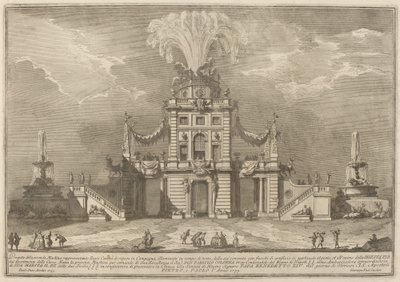 Et Royal Hunt Casino på landsbygda, for "Chinea"-festivalen av Giuseppe Vasi after Paolo Posi
