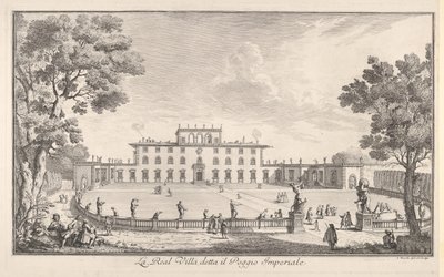 Den kongelige villa kalt il Poggio Imperiale La Real Villa kalt il Poggio Imperiale, utsikt ..., 1744. av Giuseppe Zocchi