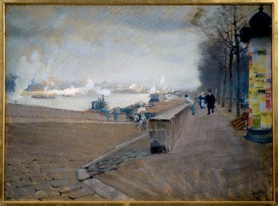 La Seine i Paris. Maleri av Giuseppe Nittis (1846-1884) av Giuseppe or Joseph de Nittis