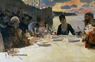 Lunsj på Posillipo, ca. 1879 (olje på lerret) av Giuseppe or Joseph de Nittis