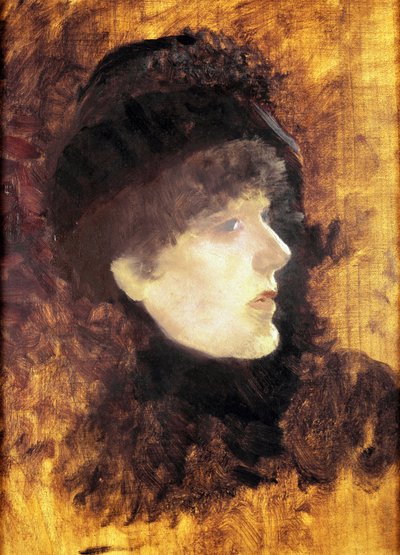 Portrett av Sarah Bernhardt. Maleri av Giuseppe De Nittis (1846-1884) av Giuseppe or Joseph de Nittis