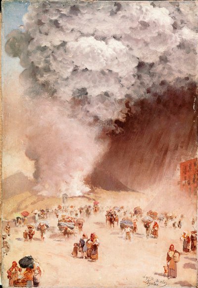 Regn av aske eller "" utbruddet av Vesuve"" Maleri av Giuseppe De Nittis av Giuseppe or Joseph de Nittis
