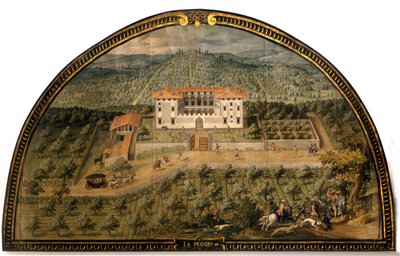 Villa "" La Peggio "" av Giusto Utens (1500-tallet). Menn som spiller ball. Museet i Firenze som det var. Firenze. av Giusto Utens