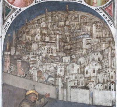 Utsikt over Padua i det fjortende århundre - Basilica of Sant Antonio av Giusto de Menabuoi