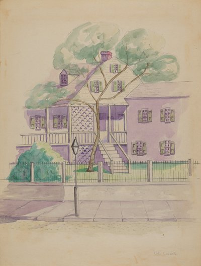 Gammelt nederlandsk gårdshus, ca. 1936. av Gladys Cook