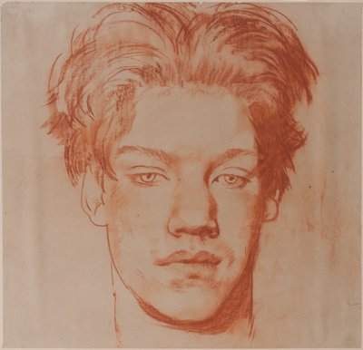 Hodet til en ung mann (rødt kritt) av Glyn Warren Philpot