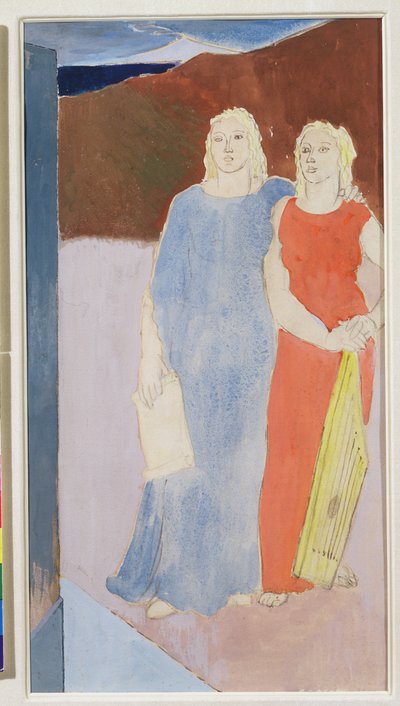To muser ved graven til en poet, 1937 av Glyn Warren Philpot