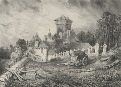 Castle of Pesteil i Polminhac, 1832. av Godefroy Engelmann