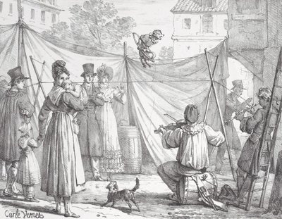 Apen og leoparden Apen, 1818. av Godefroy Engelmann