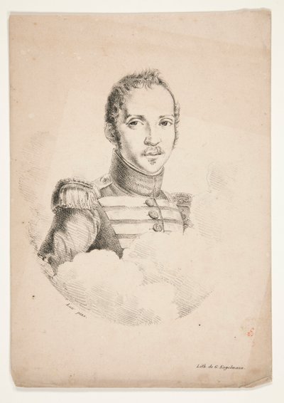 Ukjent (portrett av en soldat i bystlengde) av Godefroy Engelmann