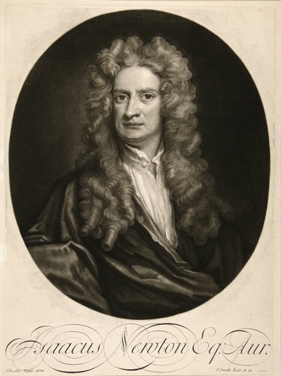 Isaac Newton, Esq., pub. 1712 (gravering) av Godfrey (after) Kneller