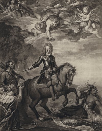 John Churchill, hertug av Marlborough (litho) av Godfrey (after) Kneller