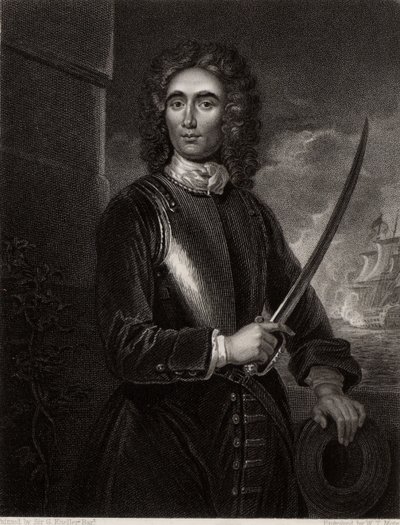 Portrett av John Benbow av Godfrey (after) Kneller