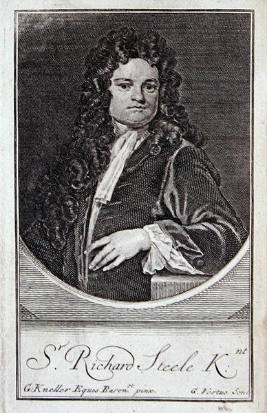 Portrett av Richard Steele, frontispice til 