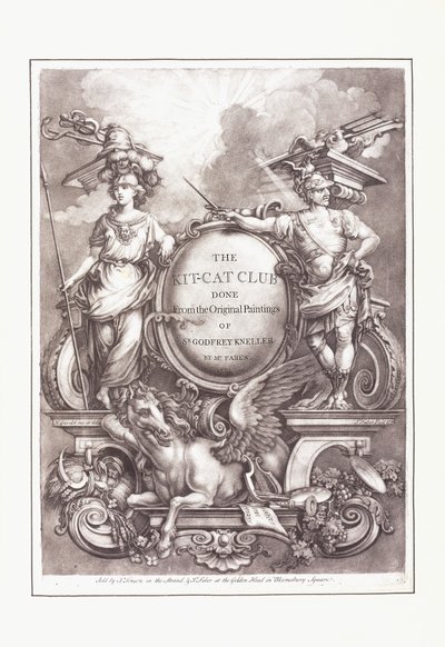 Kit-Cat Club laget av de originale maleriene til Sir av Godfrey (after) Kneller