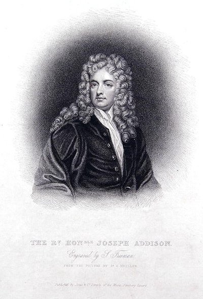 Rt Hon Joseph Addison (gravering) av Godfrey (after) Kneller