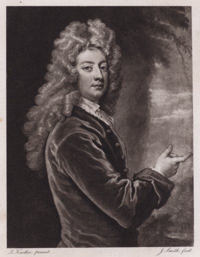William Congreve , engelsk dramatiker (gravering) av Godfrey (after) Kneller